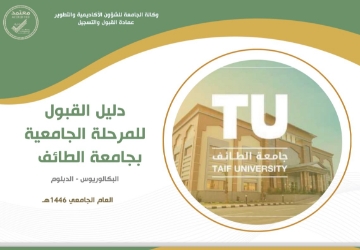 دليل القبول للمرحلة الجامعية بـجامعة الطائف 1446هـ.